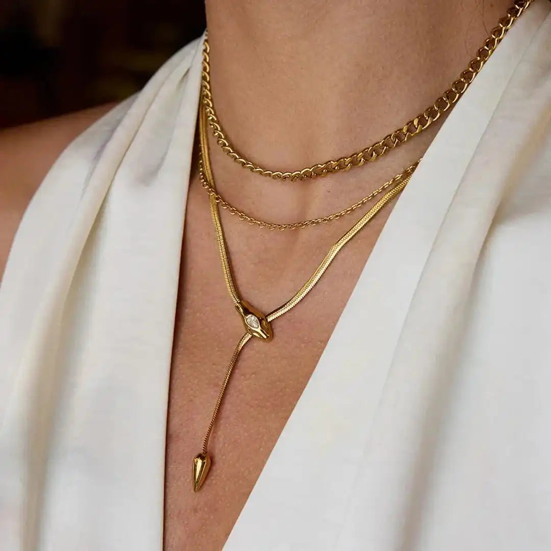 Vintage Gold Serpentine  Necklace
