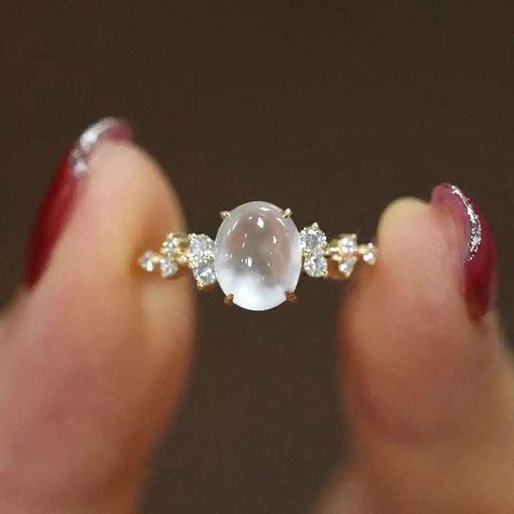 Lunar Glow Moonstone Crystal Ring