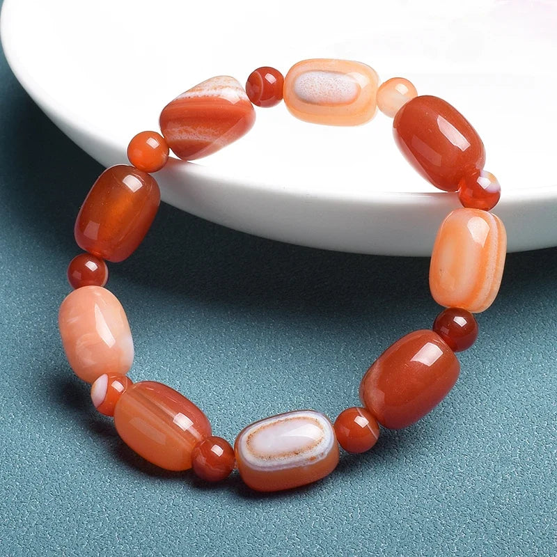 Barrel Jade Beaded Bracelet
