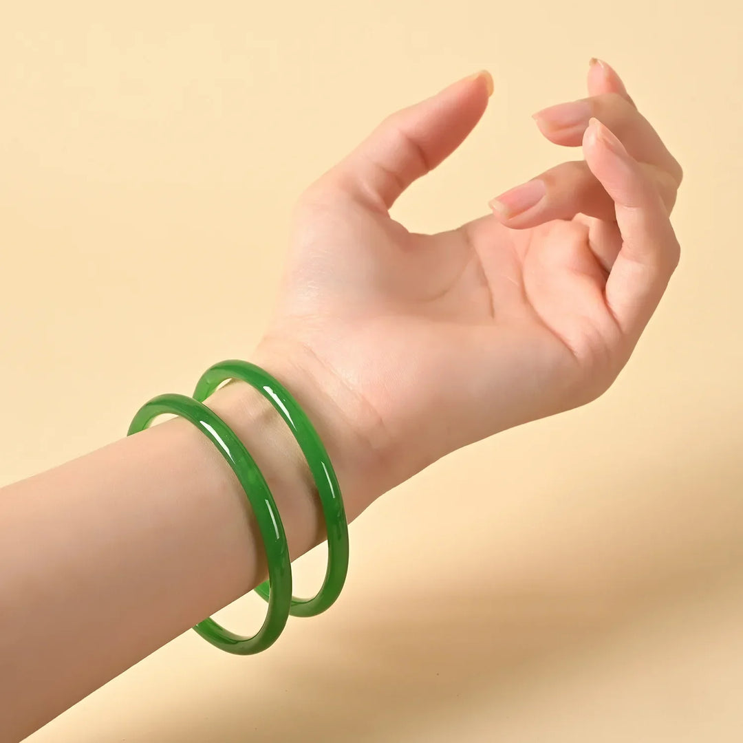 Polished Glass Jingle Bangles