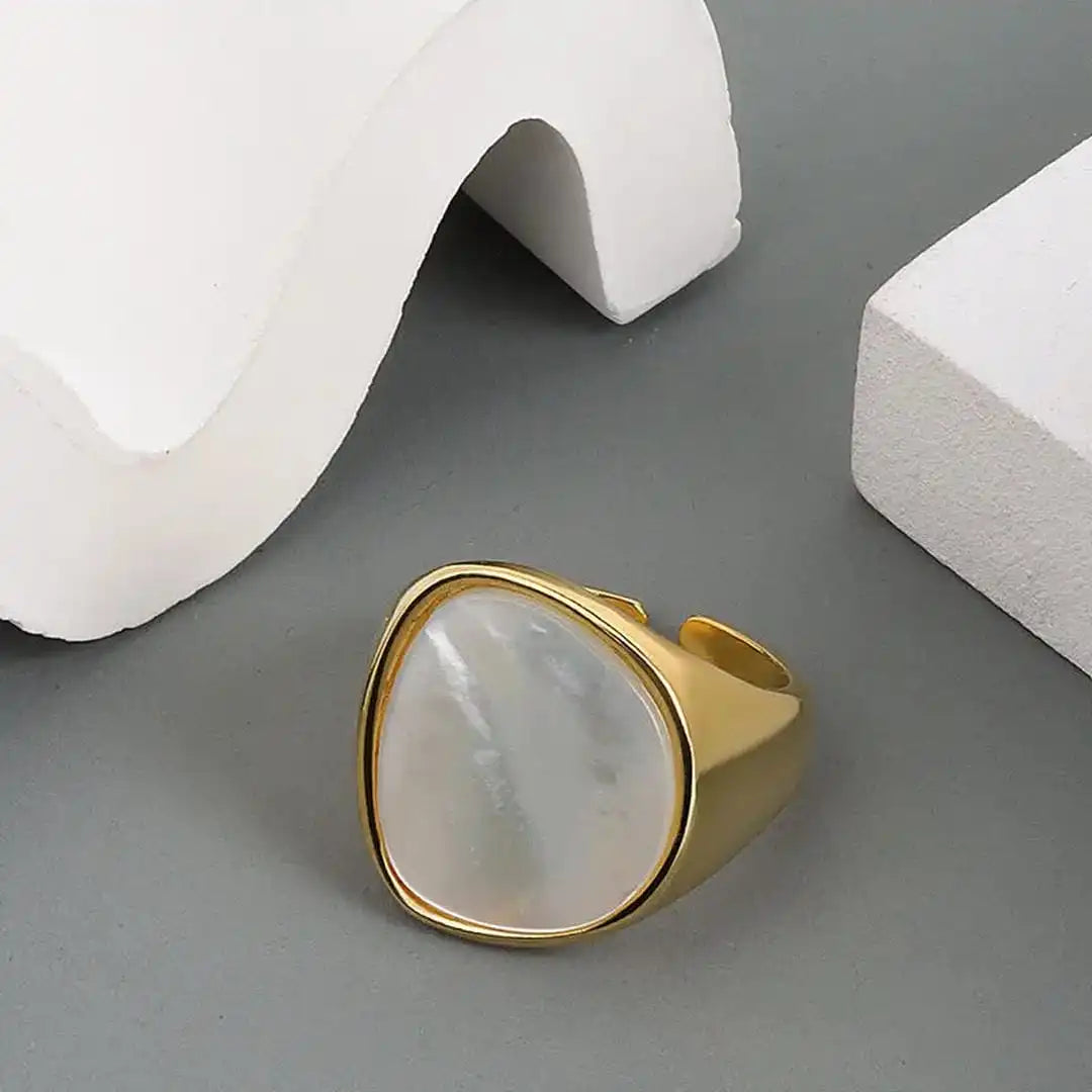 Mother of Pearl Signet Ring