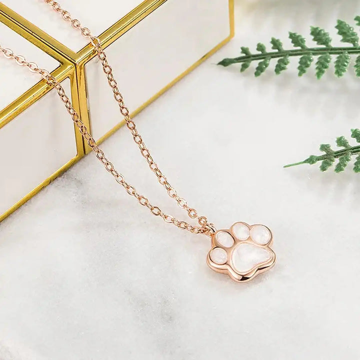 Paw Charm Rose Gold Necklace