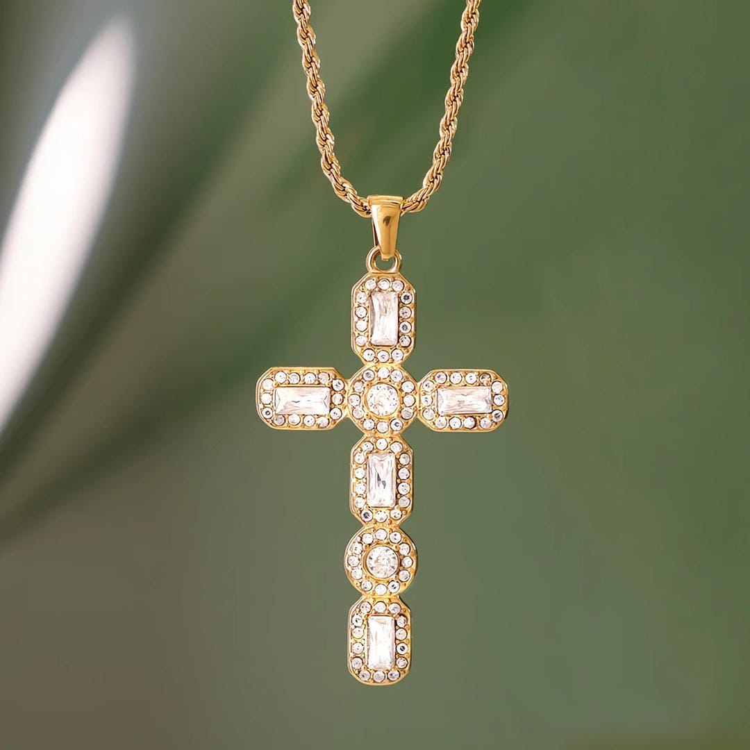 Radiant Gold Cross Necklace