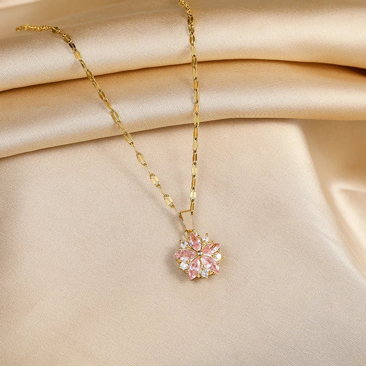 Romantic Sakura Rose Necklace
