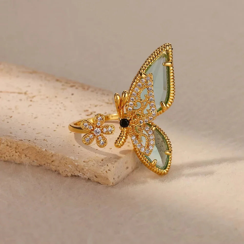 Butterfly Aura Gold Ring