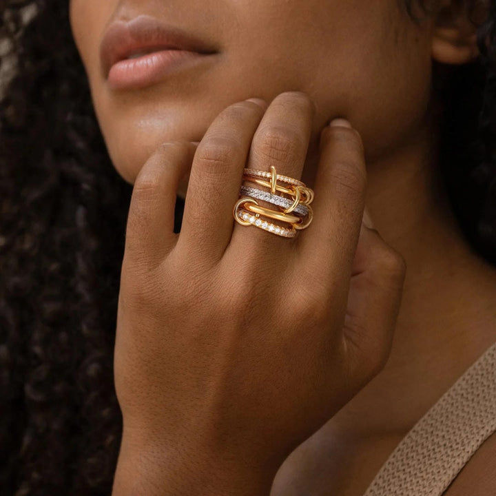 Elegant Stacked Crystals Statement Ring