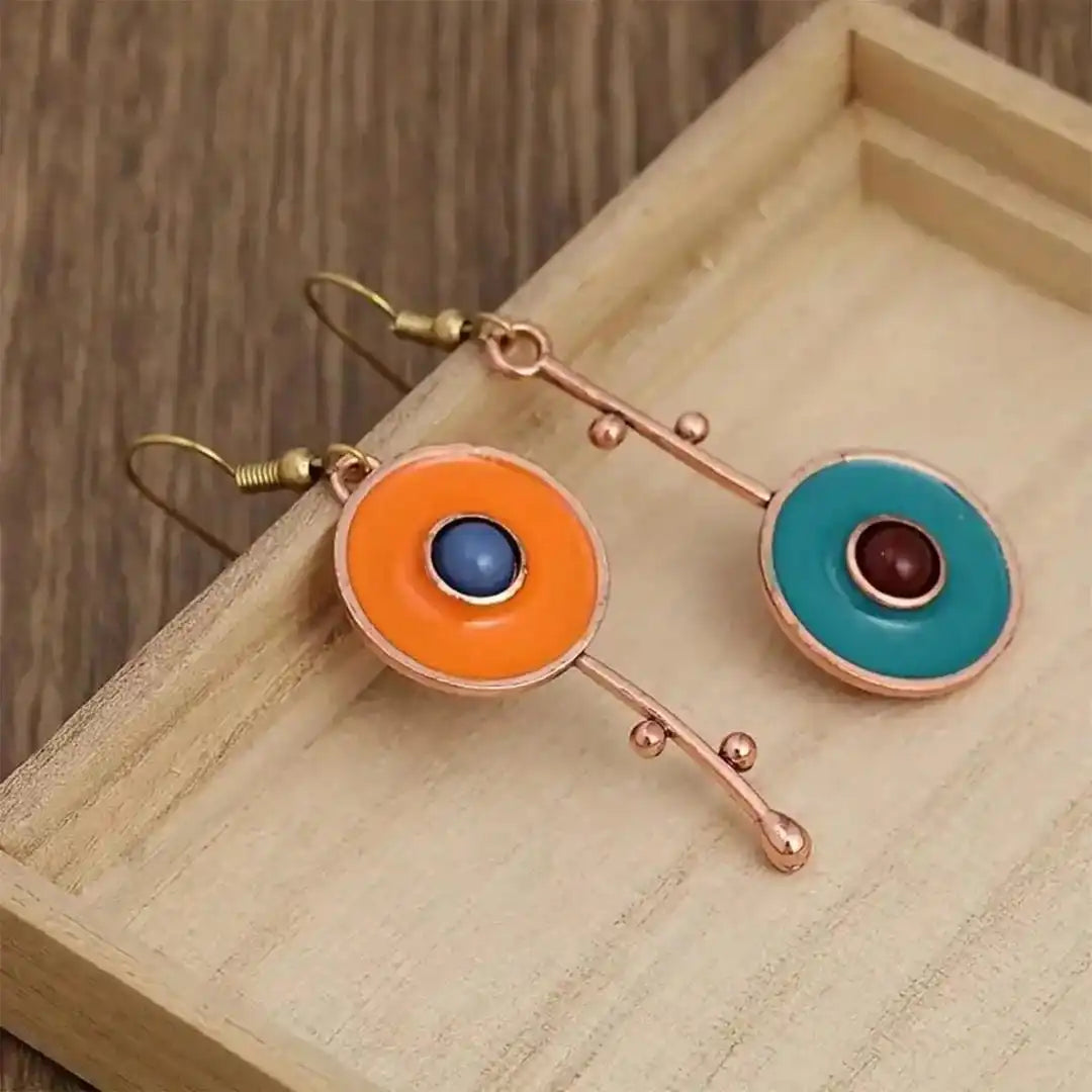 Antique Bronze colour Stone Earrings
