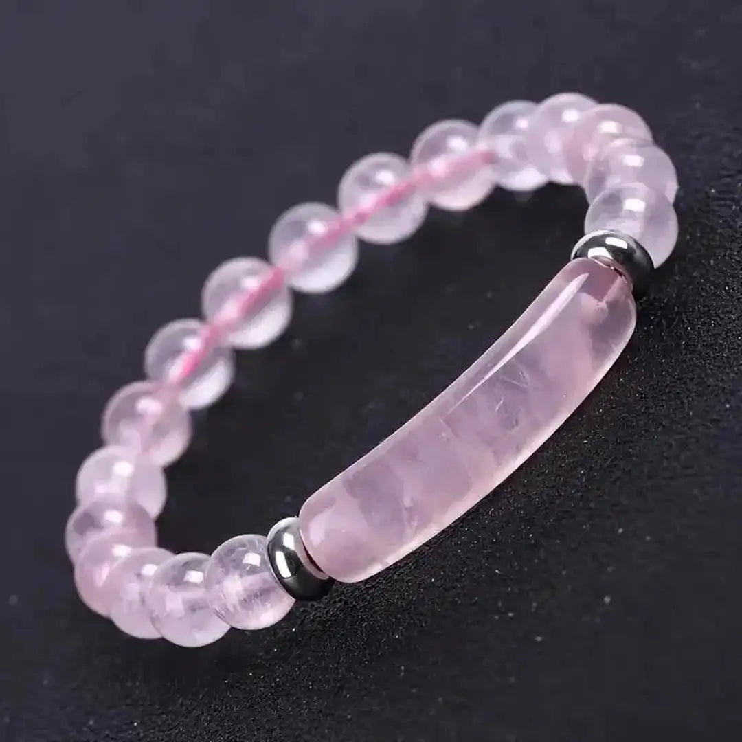Gemstone Bar Beaded Stretch Bracelet