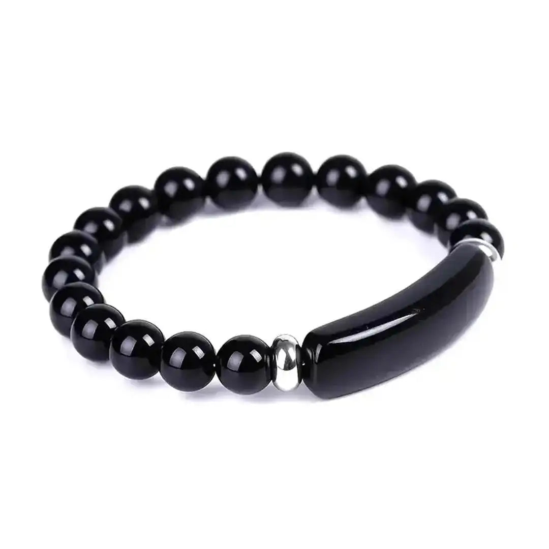 Gemstone Bar Beaded Stretch Bracelet