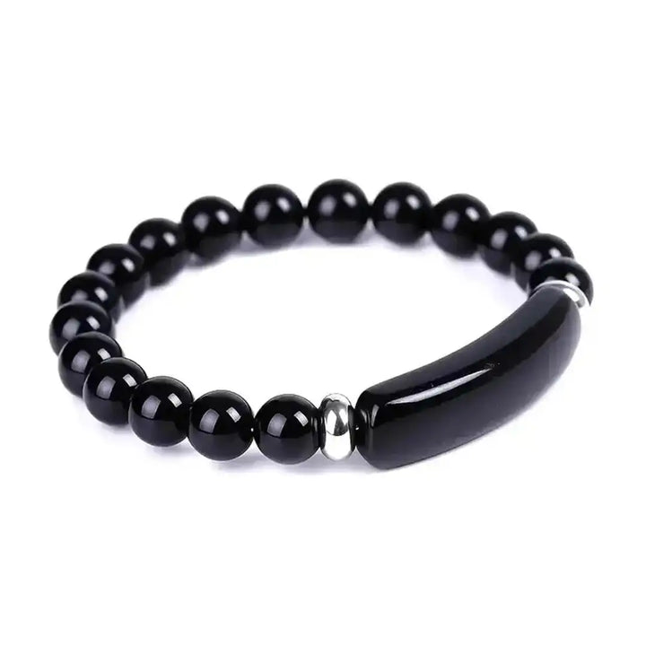 Gemstone Bar Beaded Stretch Bracelet