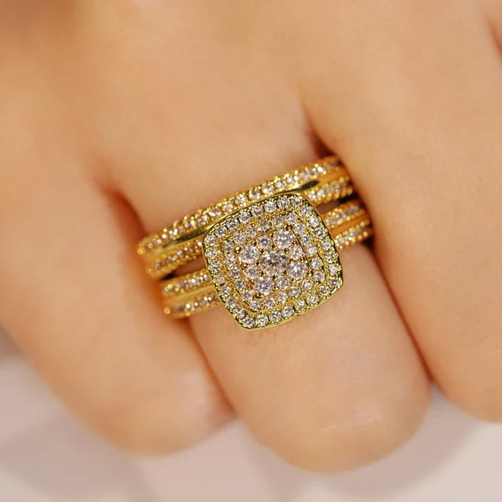 Dazzling Inlaid Zirconia Ring