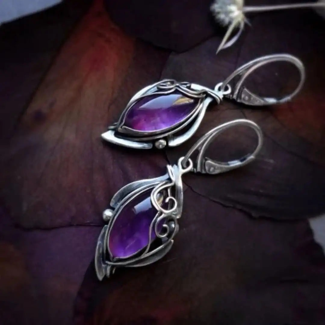 Classic Silver Marquise Vine Earrings
