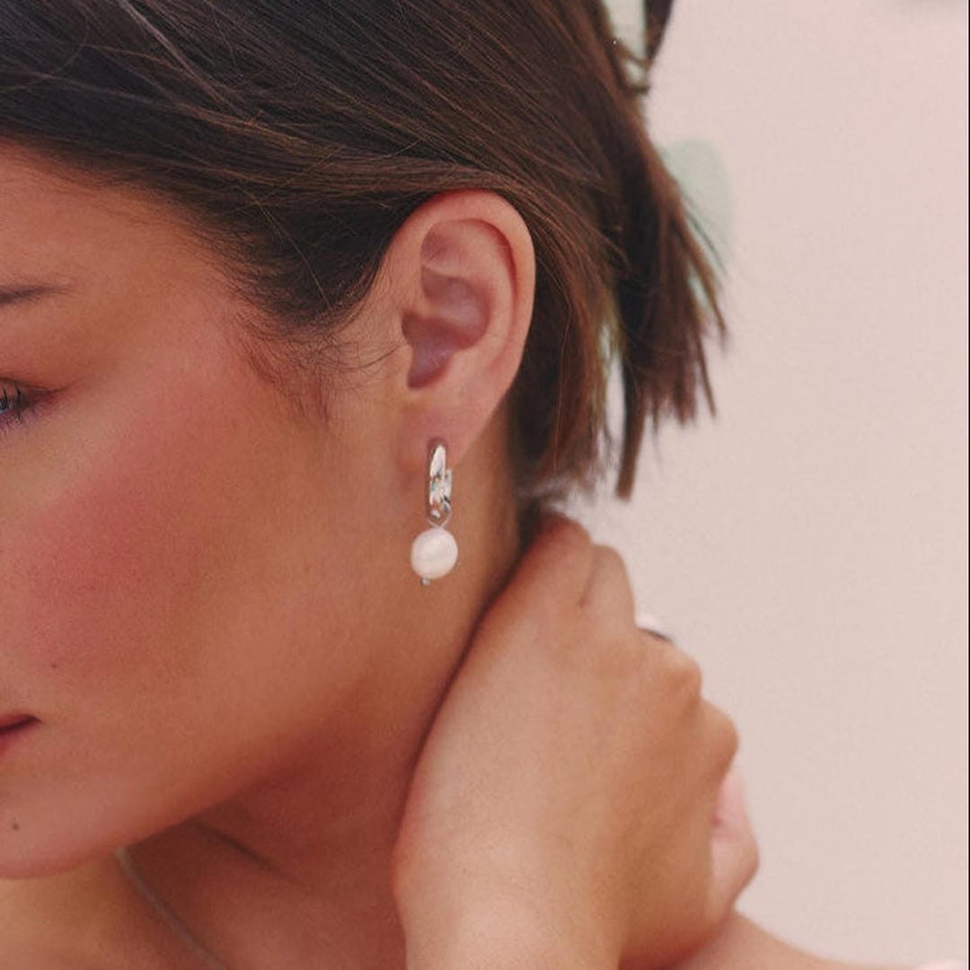 Silver Pearl Drop Earrings