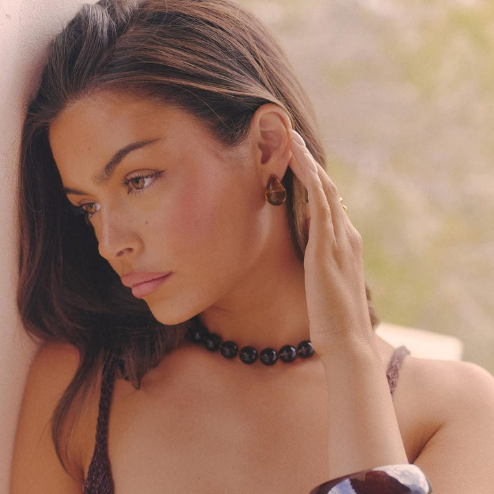 Modern Coffee Tear Drop Earrings