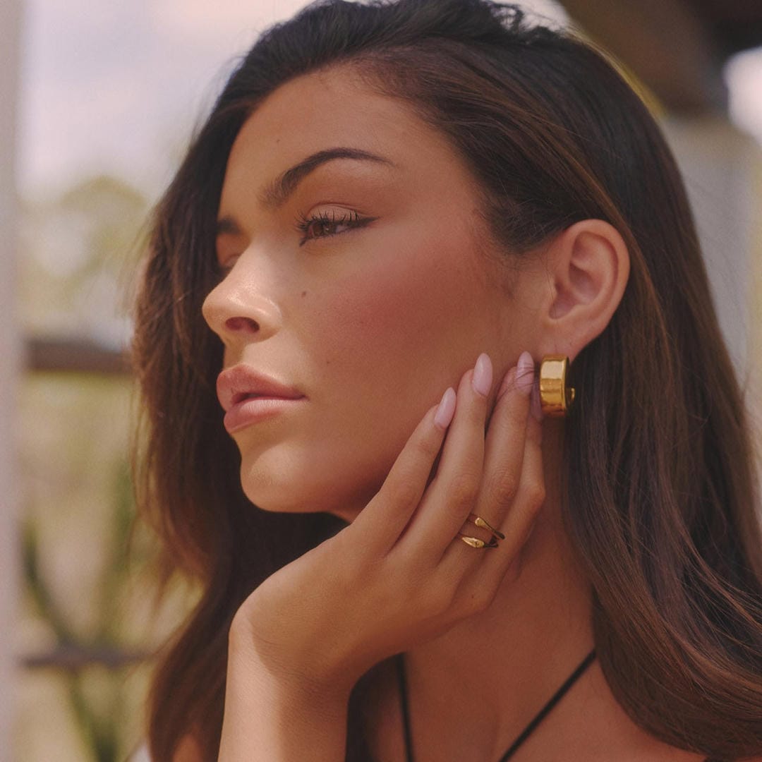 Modern Vintage Gold Hoop Earrings