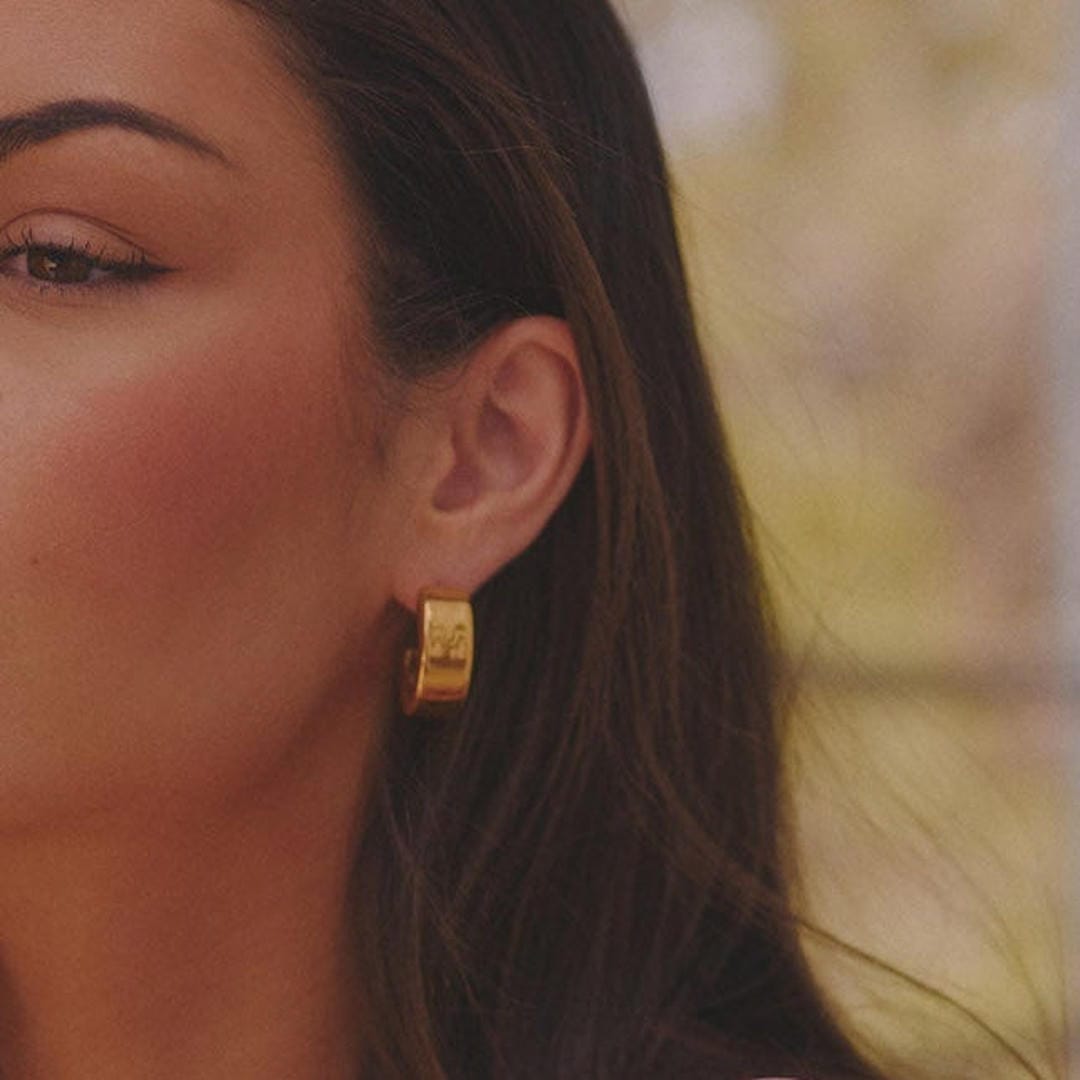 Modern Vintage Gold Hoop Earrings