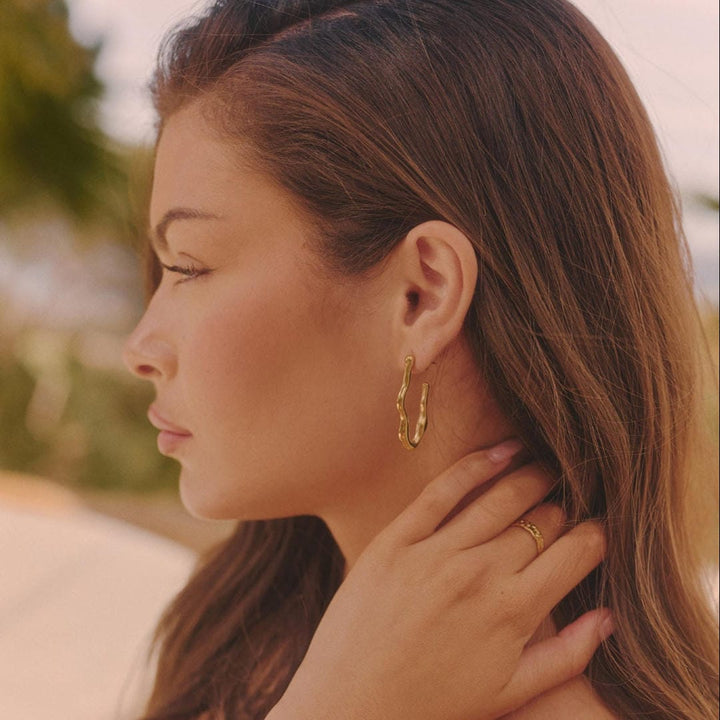 Gold Zephyr Hoop Earrings