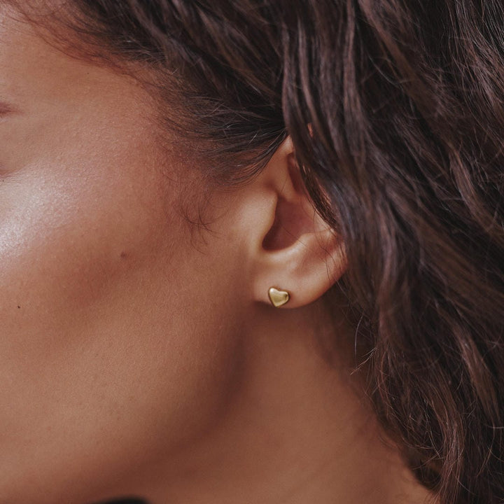 Stylish Mini Heart Gold Earrings