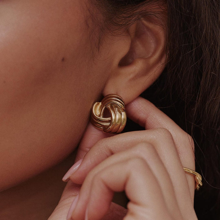 Timeless Gold Knot Hoop Earring