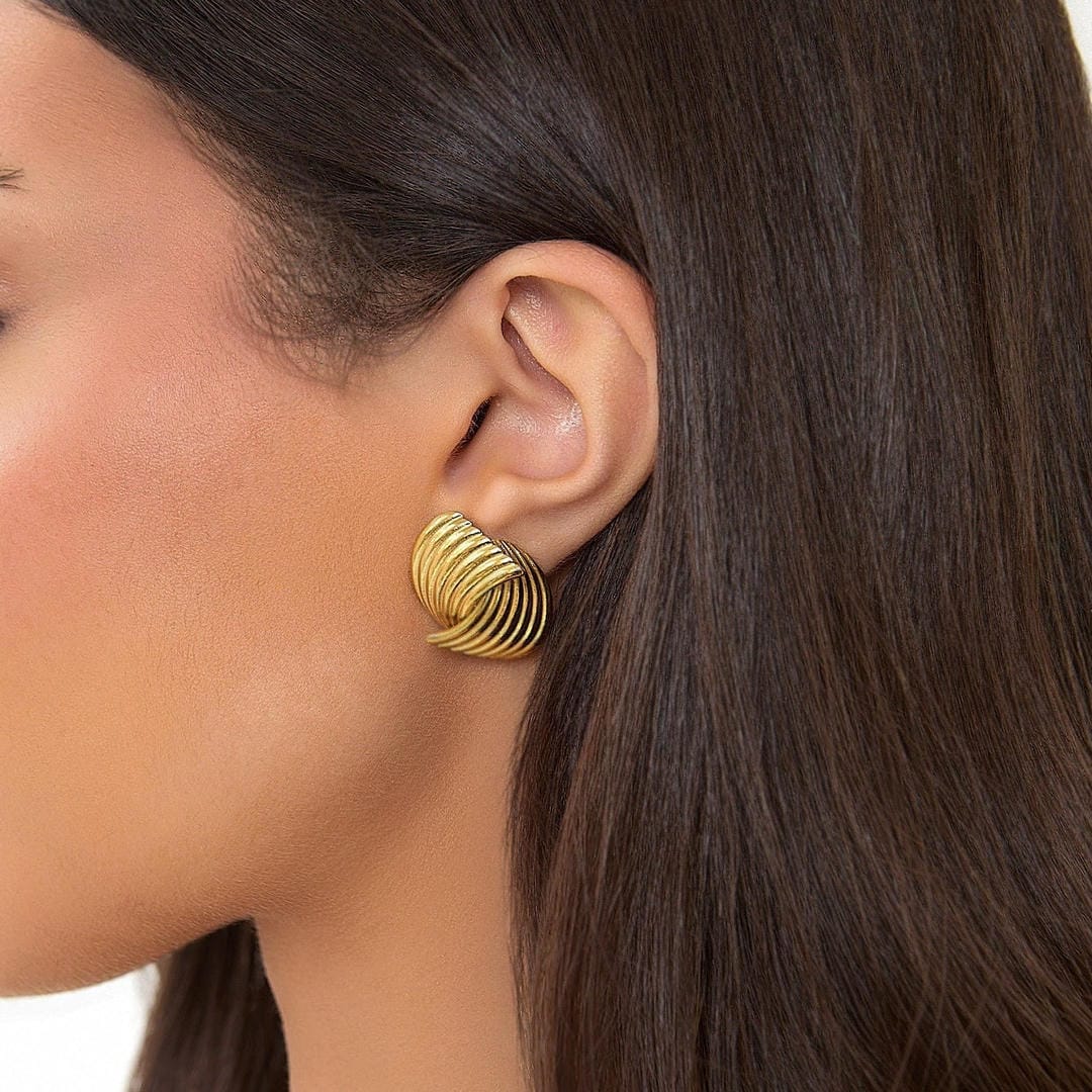 Modern Gold Twist Earrings