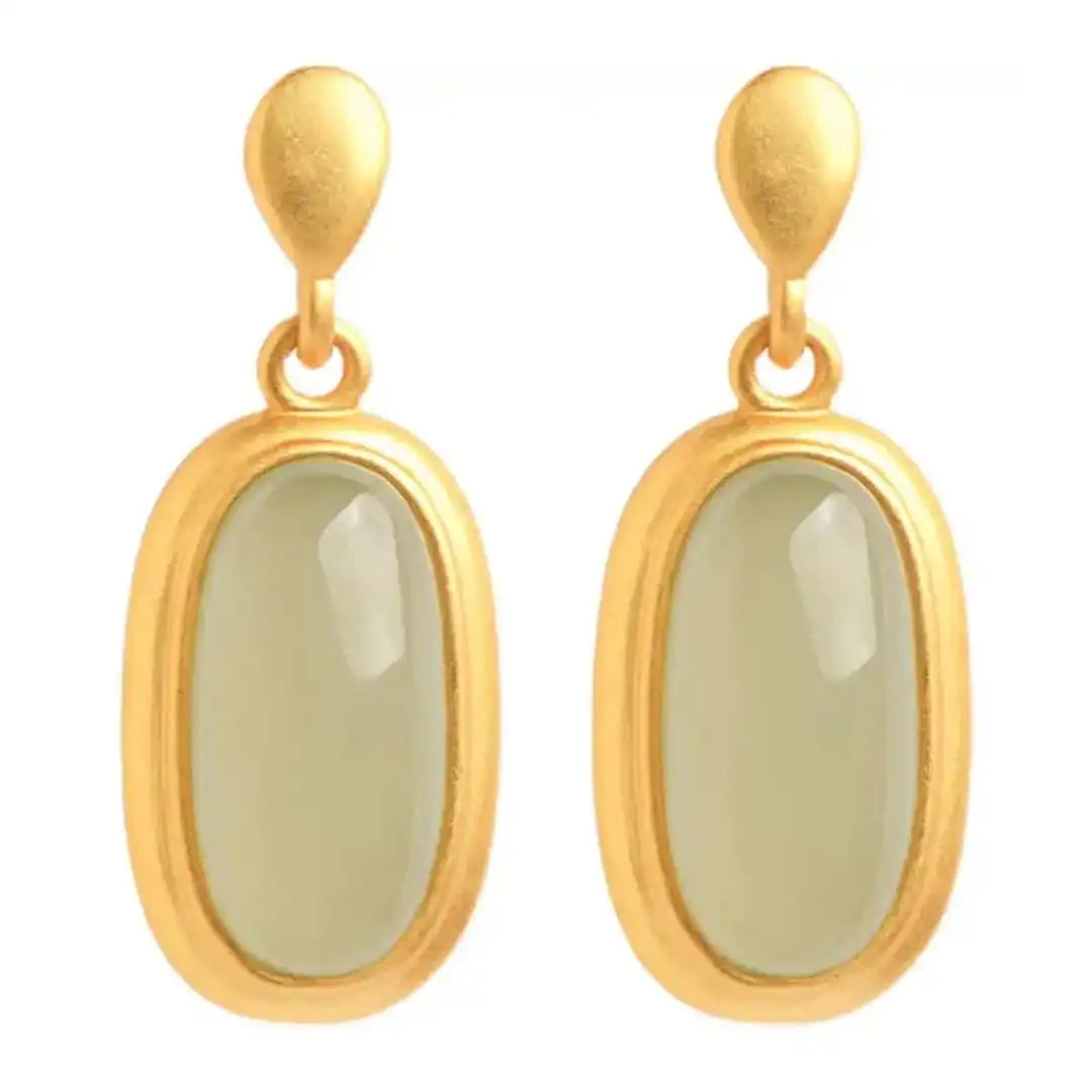 Retro Hetian Jade Earrings