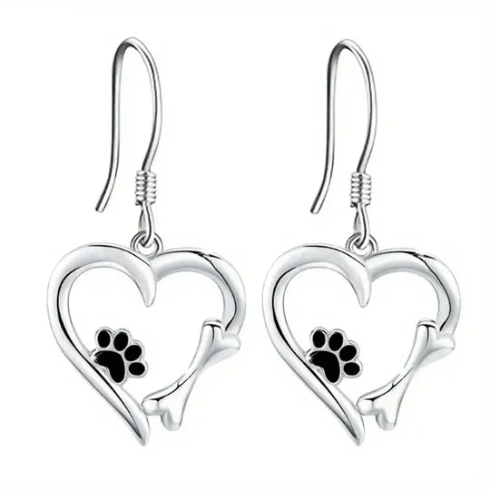 Paw Accent Drop Earrings