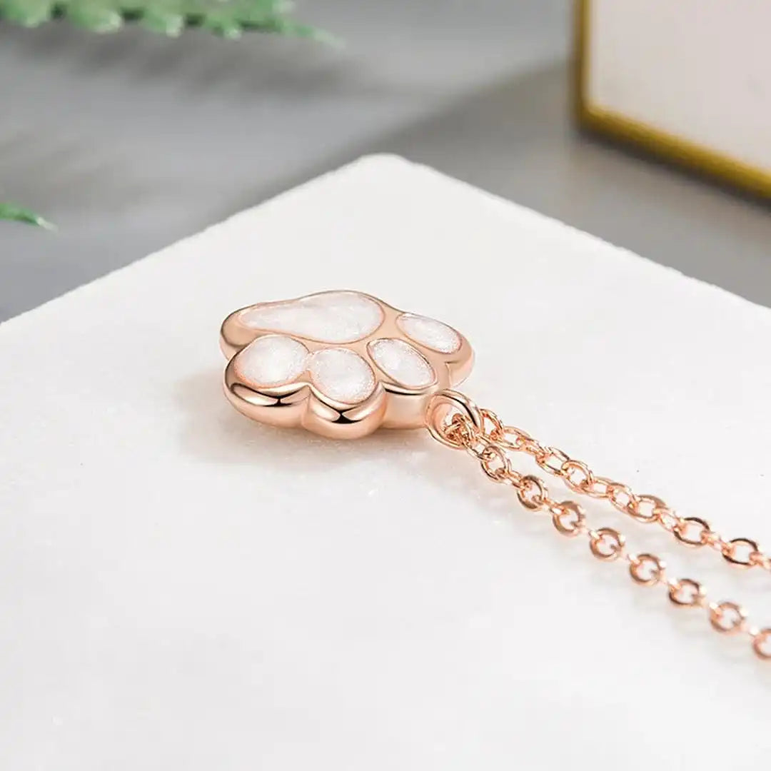 Paw Charm Rose Gold Necklace