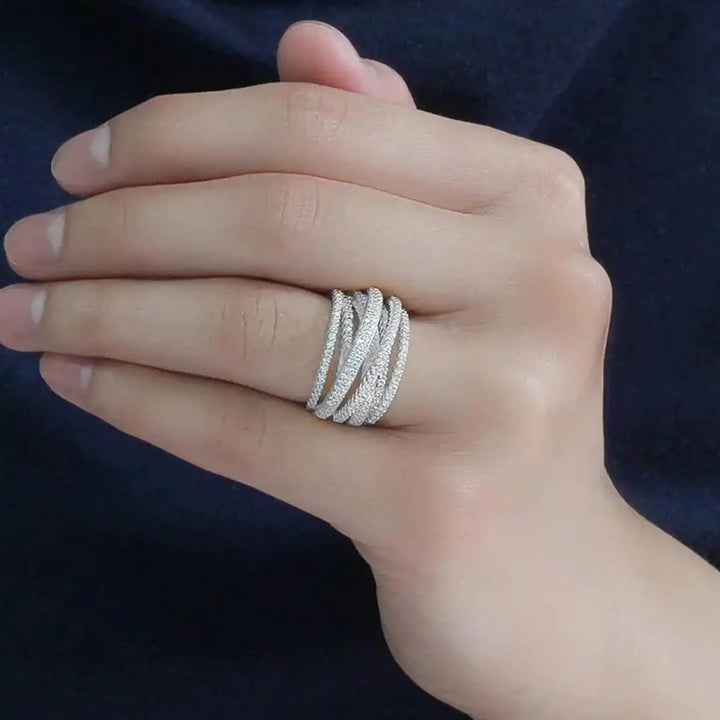 Luxury Multi Layered Cross Ring