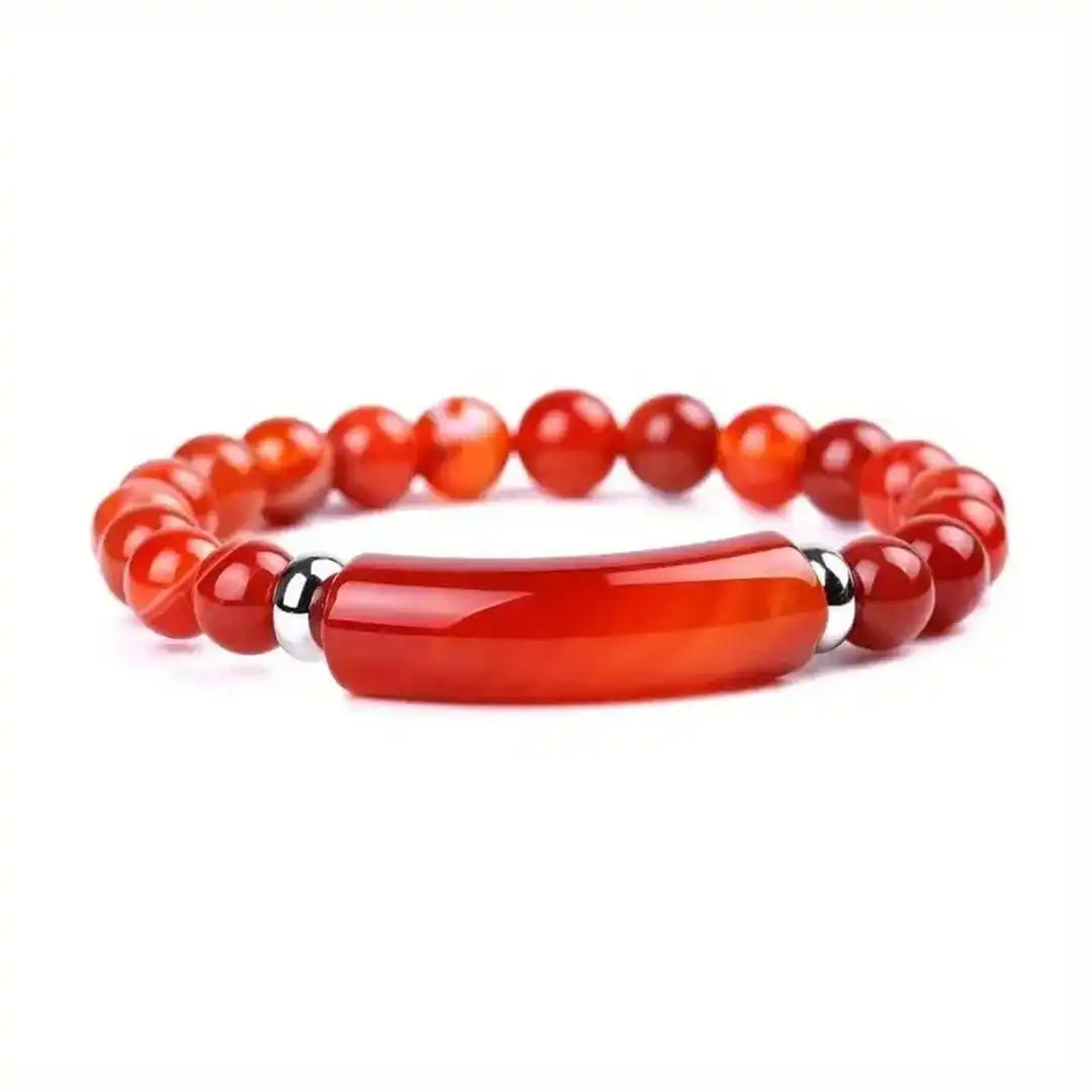 Gemstone Bar Beaded Stretch Bracelet