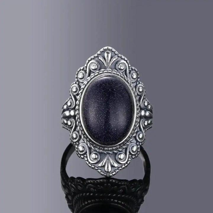 Vintage Silver Ornate Oval Ring