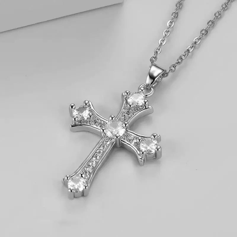 Exquisite Zirconia Cross Necklace