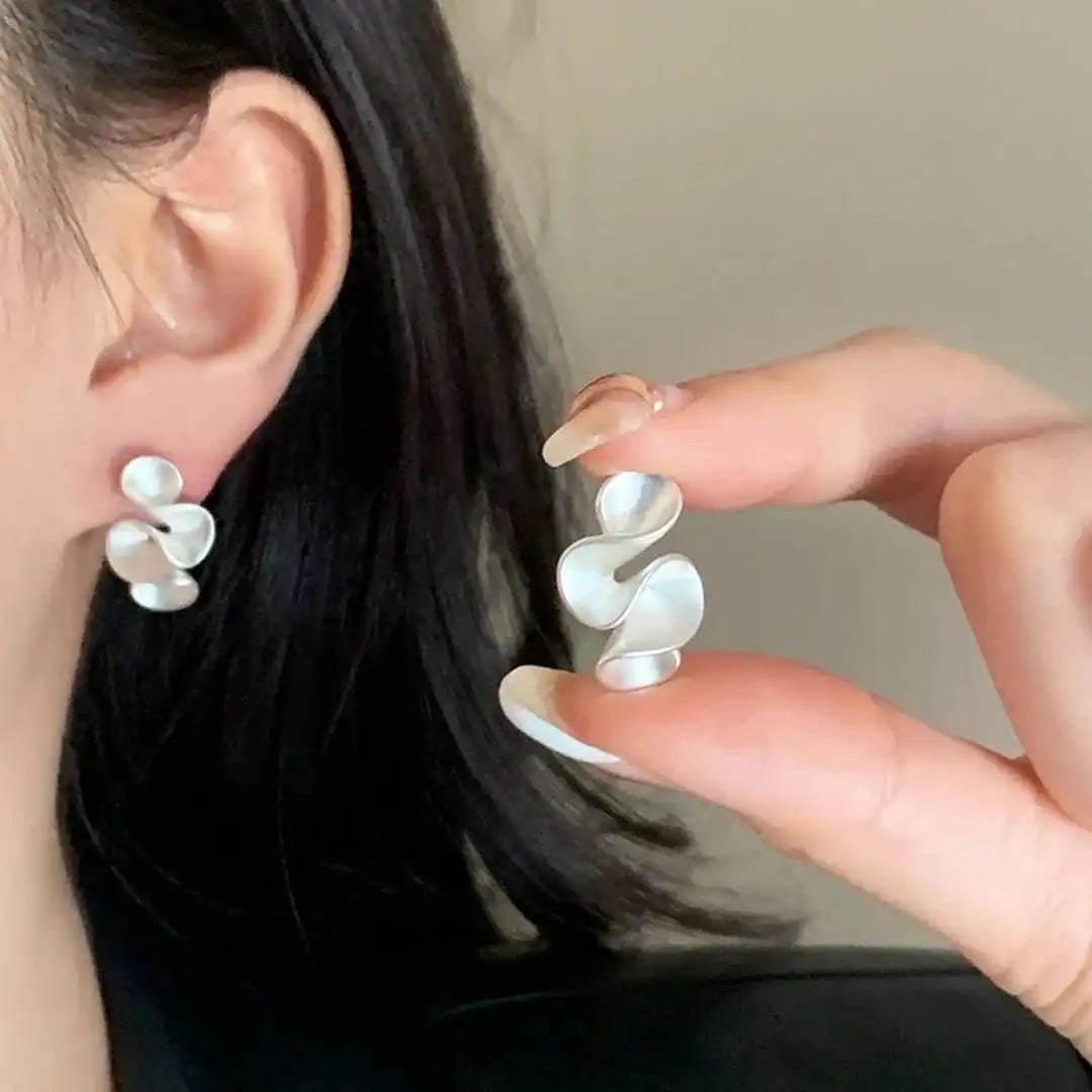 Sterling Silver Gold Flower Stud Earrings