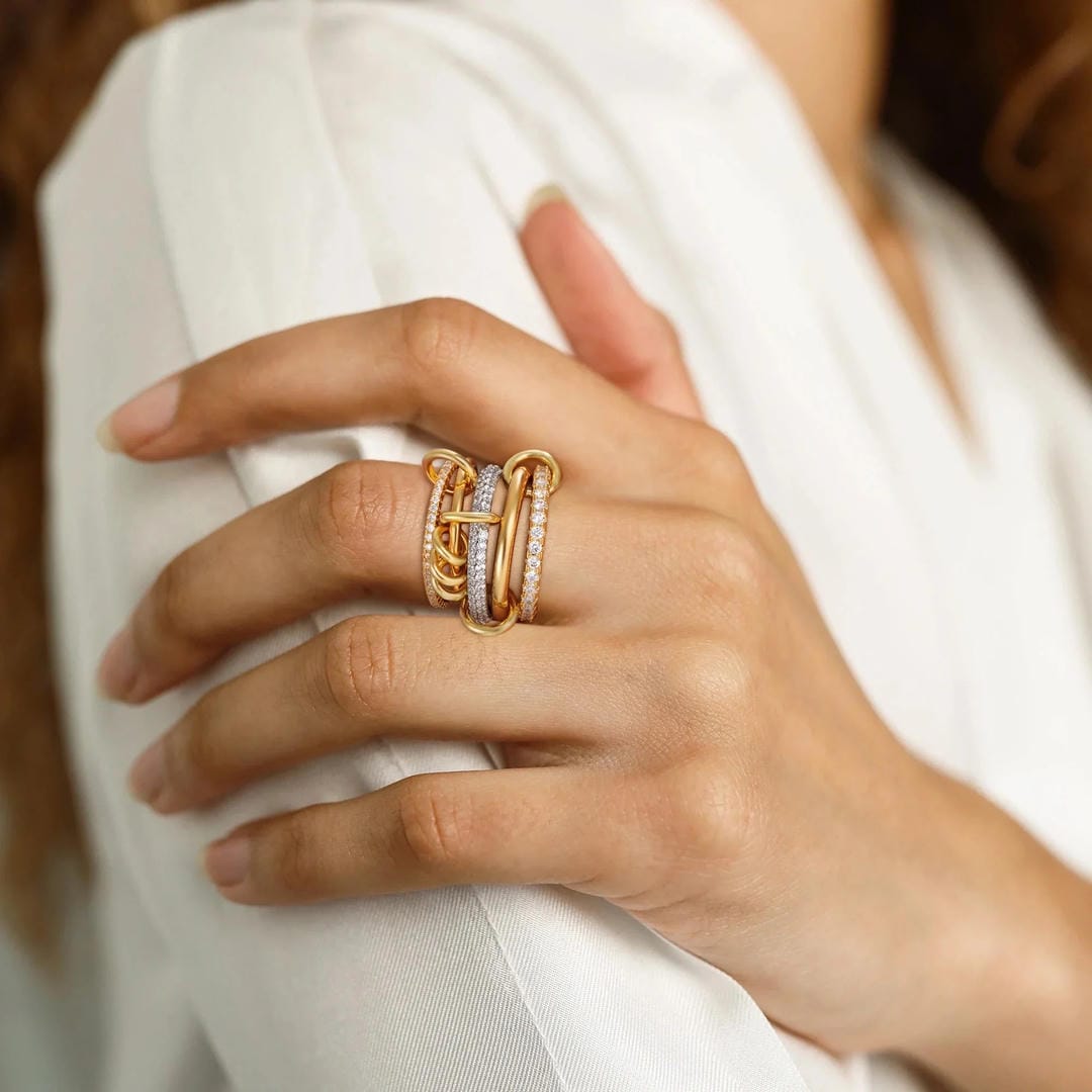 Elegant Stacked Crystals Statement Ring