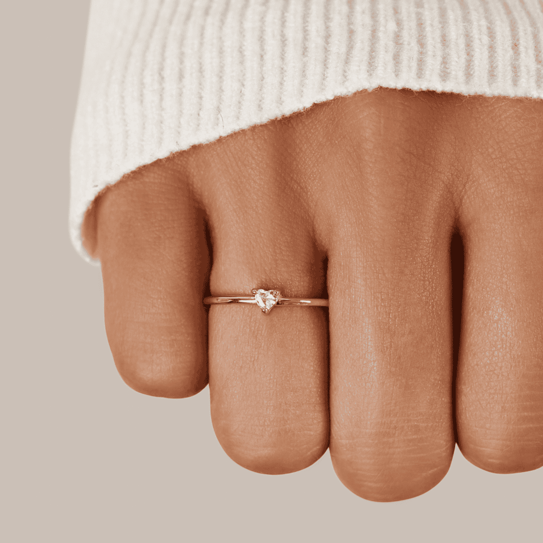 Love Crystal Heart Ring