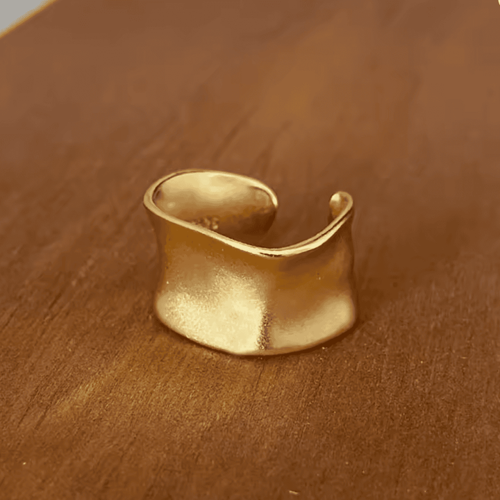Vintage Gold and Silver Adjustable Wide Flat Ring