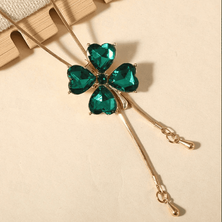 Emerald Clover Charm Necklace