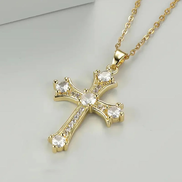 Exquisite Zirconia Cross Necklace