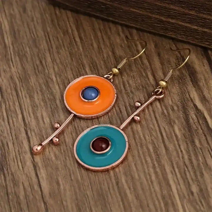 Antique Bronze colour Stone Earrings