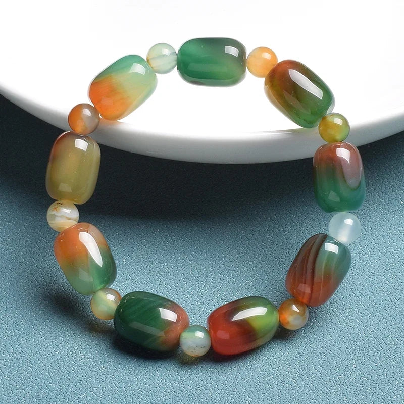 Barrel Jade Beaded Bracelet