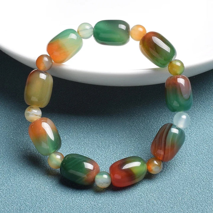 Barrel Jade Beaded Bracelet