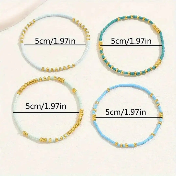 Chic Bohemian Turquoise Beaded Bracelet Set