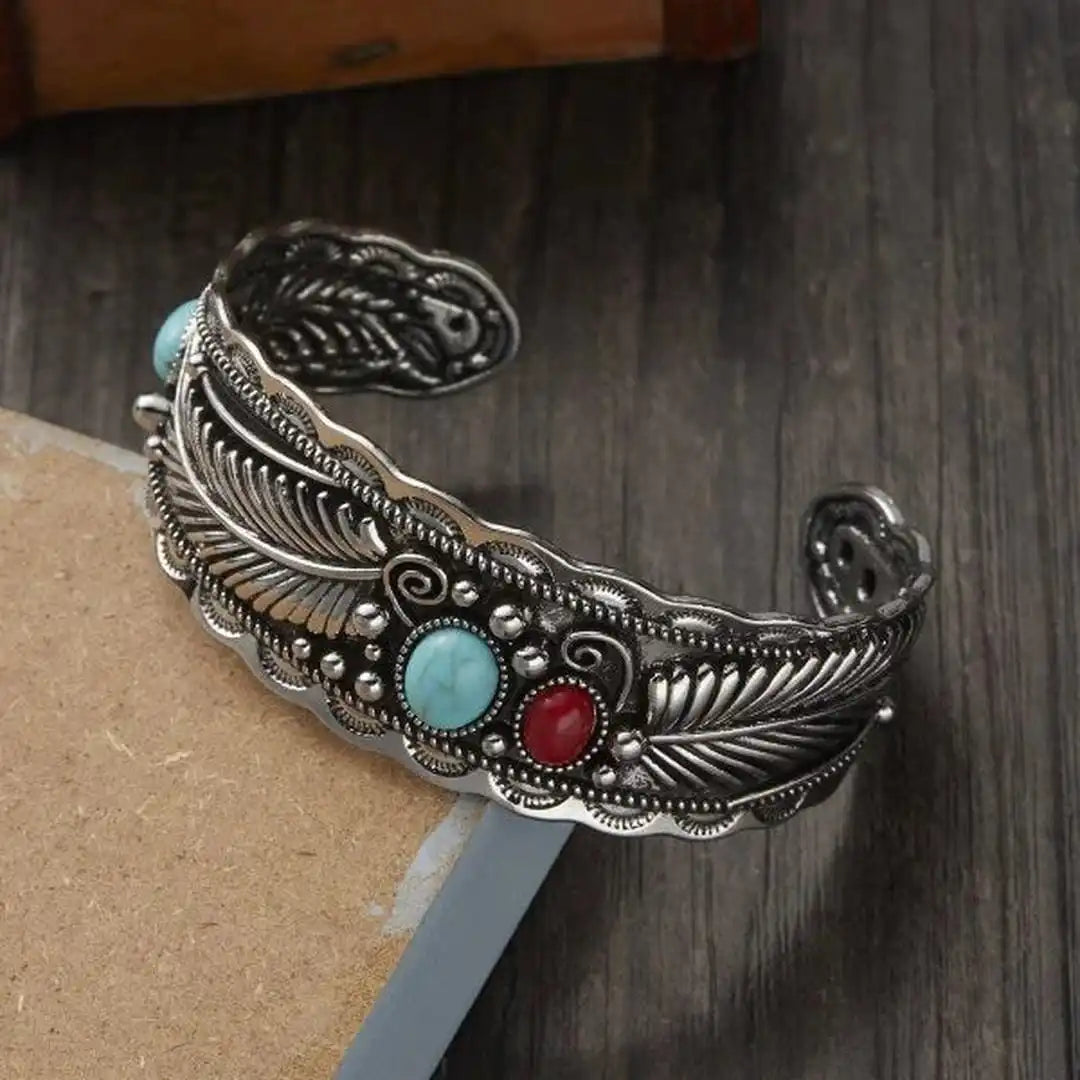 Mesina Turquoise Silver Gold Bracelet