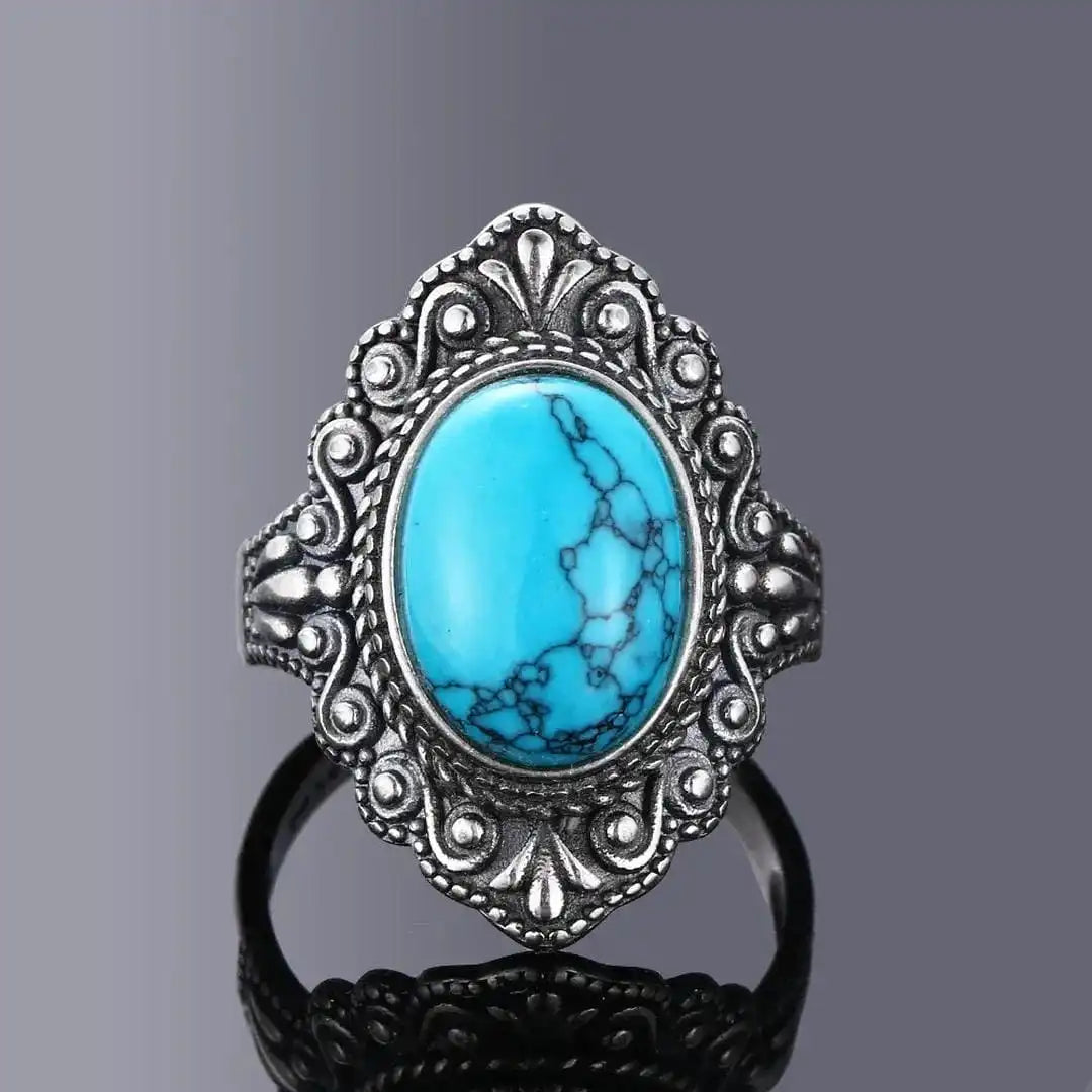 Vintage Silver Ornate Oval Ring