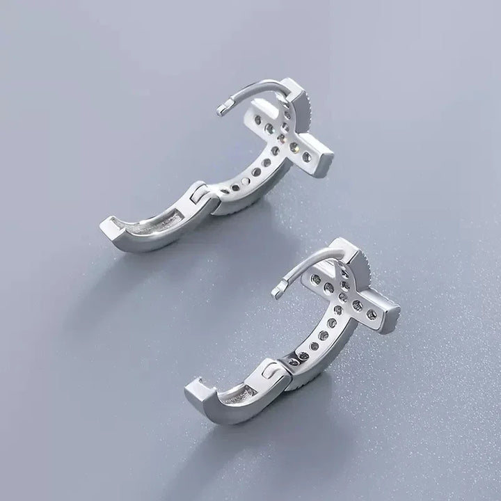 Exquisite Cross Hoop Earrings
