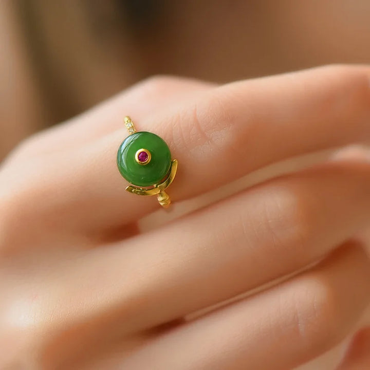 Square Charming Jade Ring