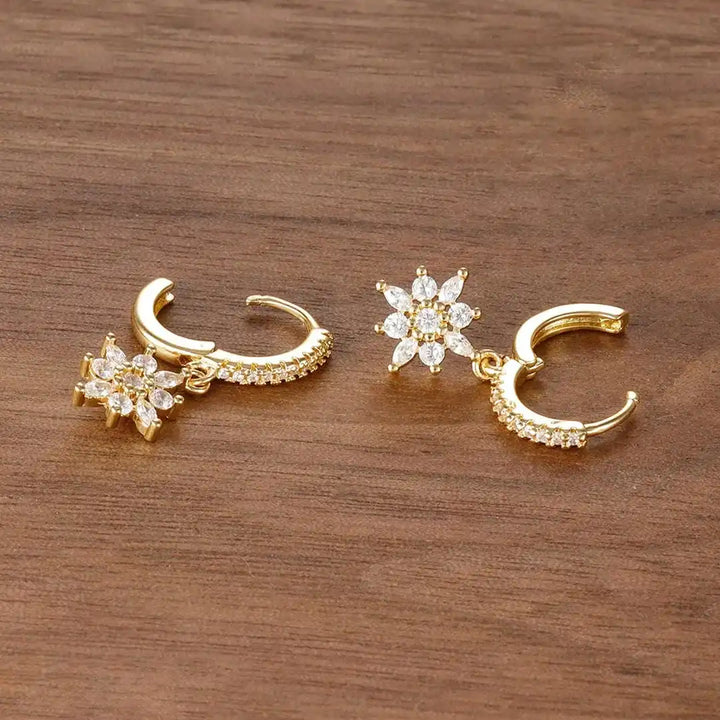 Classic Crystal Snowflake Drop Earrings
