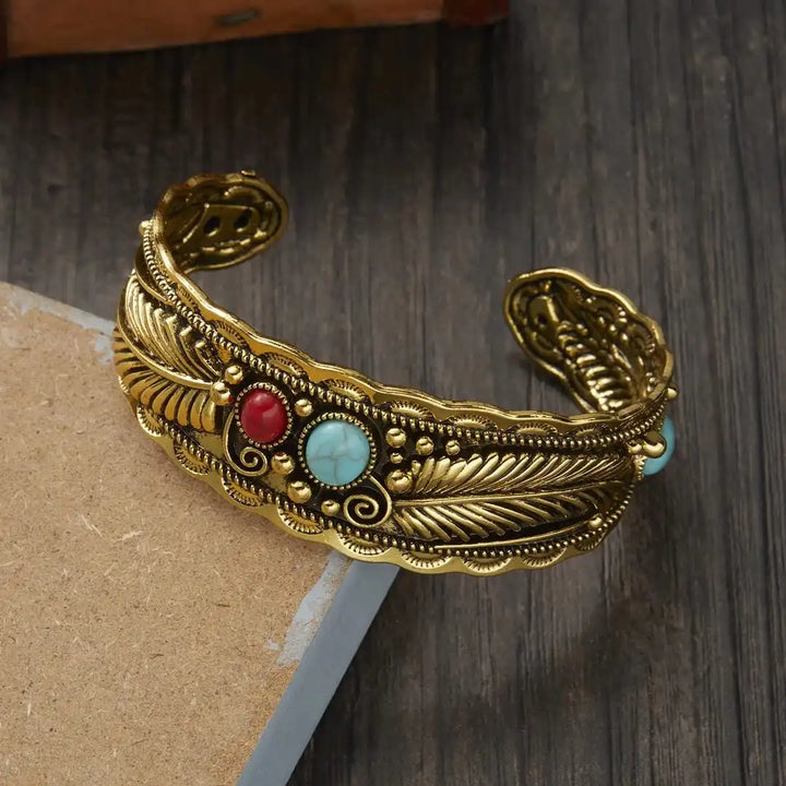 Mesina Turquoise Silver Gold Bracelet