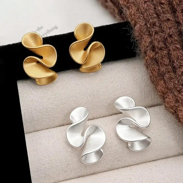Sterling Silver Gold Flower Stud Earrings