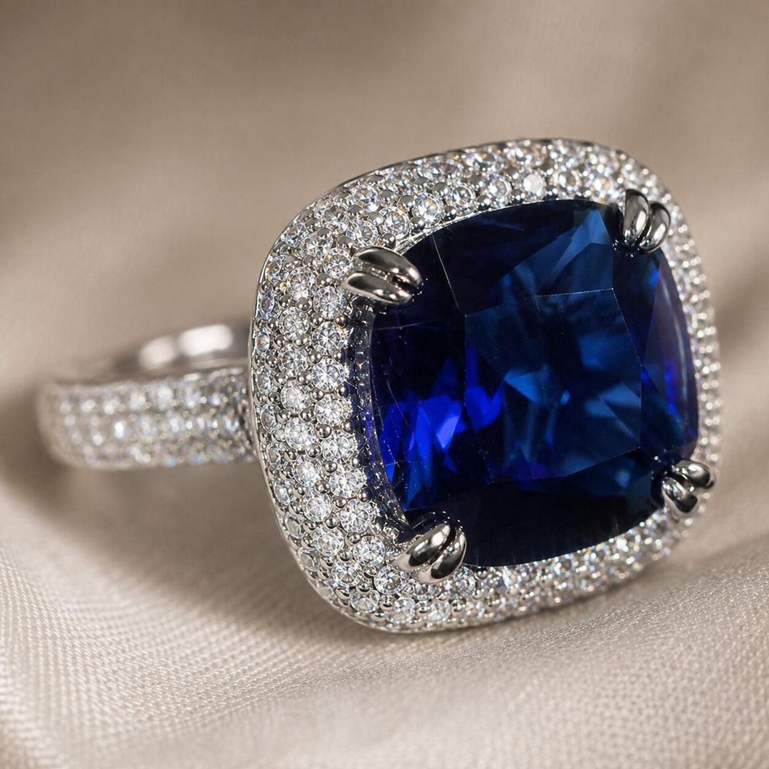 Shimmering Sapphire Silver Ring