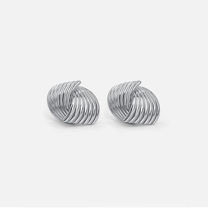 Modern Silver Twist Earrings